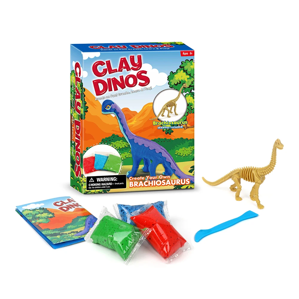 Super light clay dinosaur animal children handmade DIY cartoon students safety color mud space mud set toys