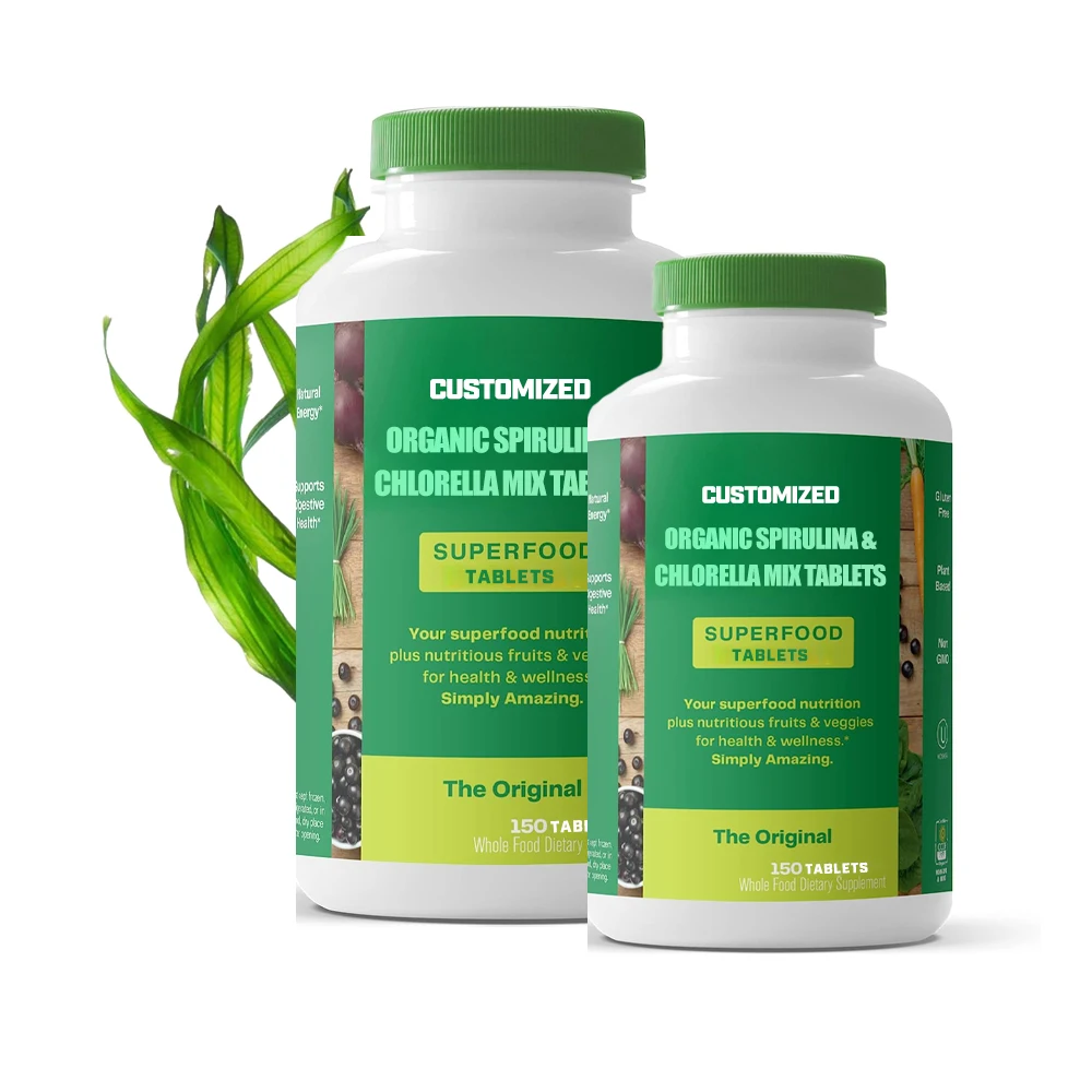 Healthcare Supplement Spirulina Tablets Chlorella Tablets ,Organic spirulina & Chlorella mixed tablet