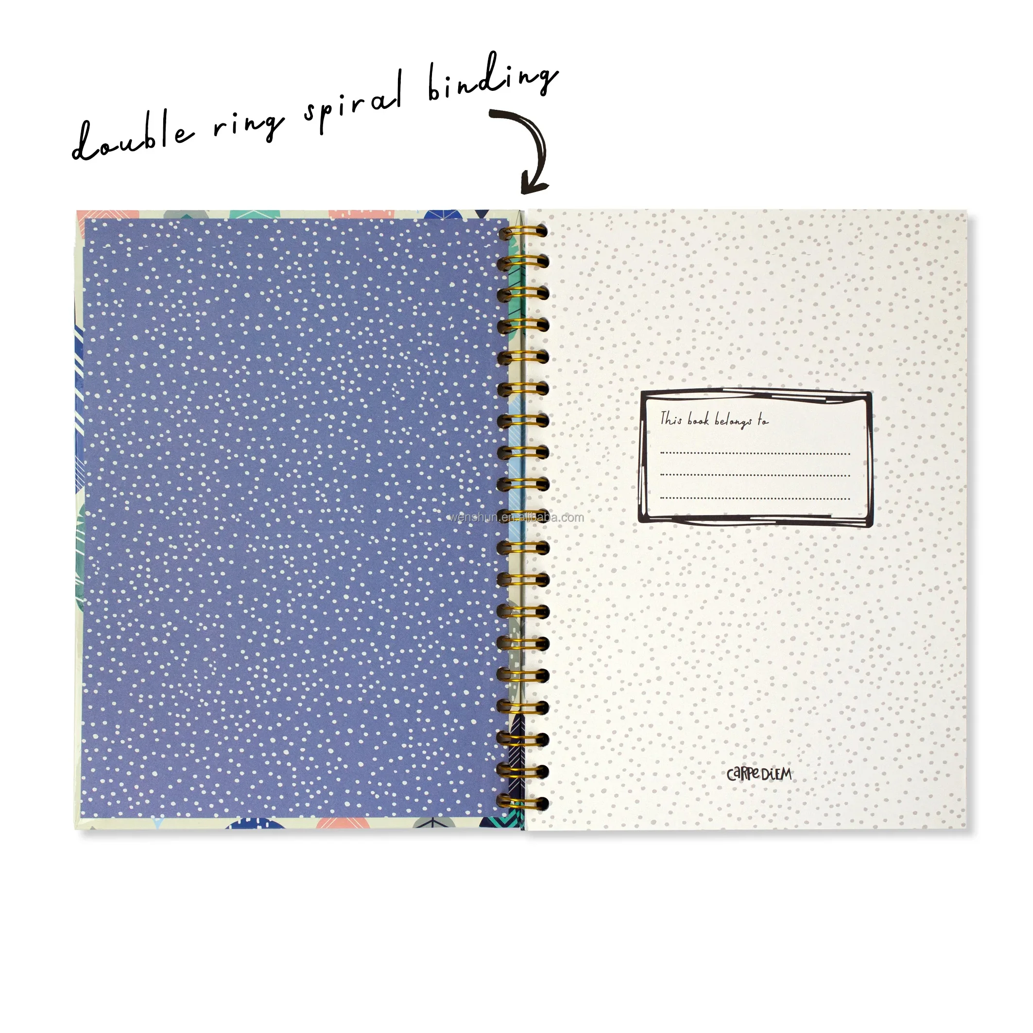 Wholesale Cheap Hardcover Ruled Woodfree Paper Feathers B5 Notebook