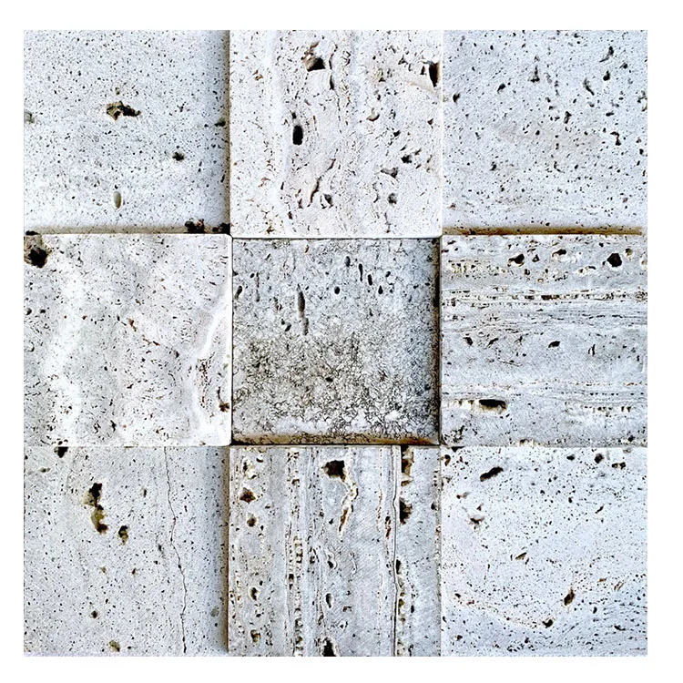 Wholesale Stone Wall Panel  natural stone silver grey Travertine wall tiles paving stone for outdoor and indoor
