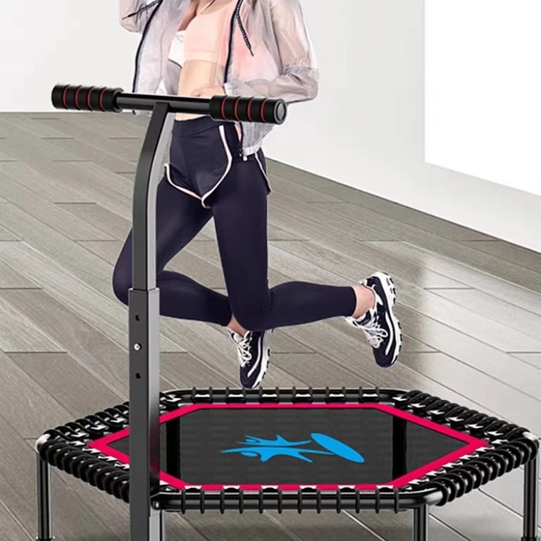 Gymnastic Trampoline Equipment 45 Inch Indoor Outdoor Gym folding Inflatable Mini Jump Trampolines with Handle