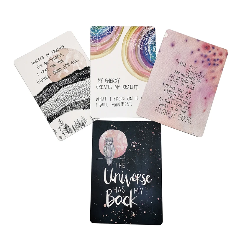 Front and Back Both Sides Custom Printed Oracle Tarot cards wholesale Spot gold / silver / laser stamp Affirmation Card for Kids