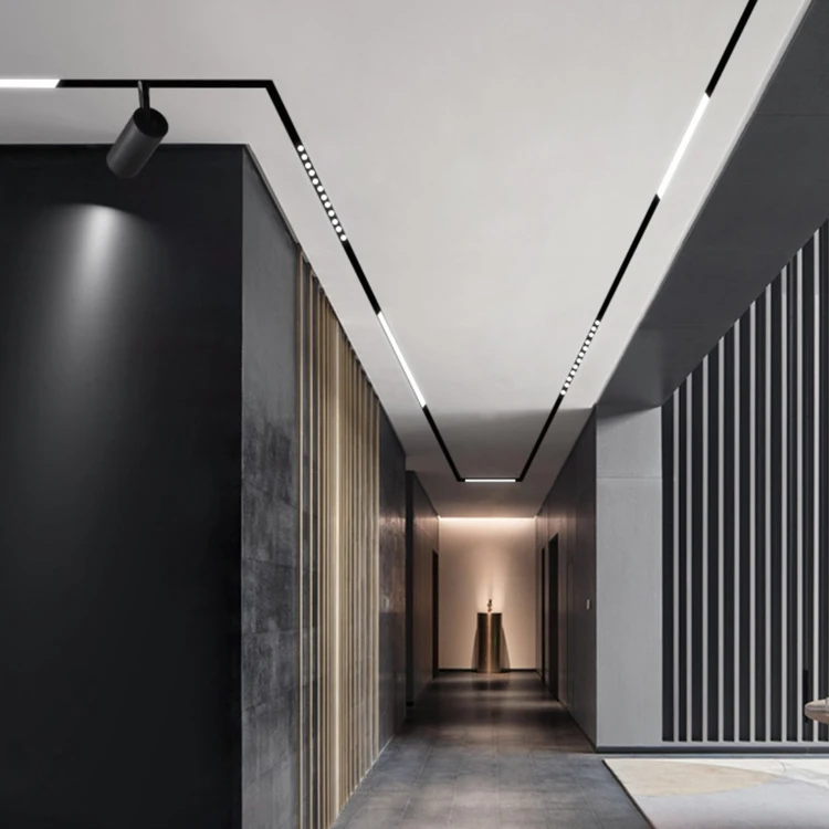 Energy Saving Surface Mounted Black Dimmable Aluminum Ceiling Focus Magnetic Driver Track Light