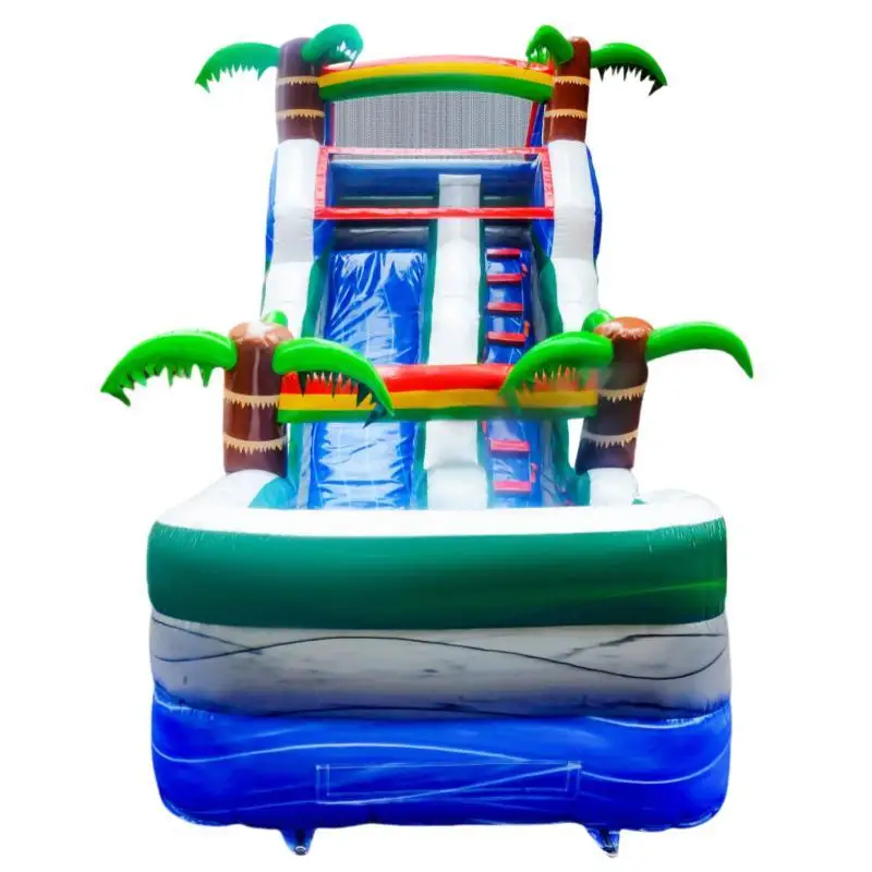 Infla table Water Slide Backyard Double Slide With Jumping Bouncer Water Slide For Kids