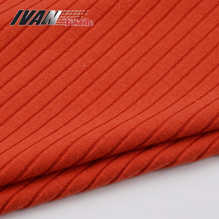 High stretch 32S 7x3 CVC spandex polyester cotton rib knit jersey fabric for garment