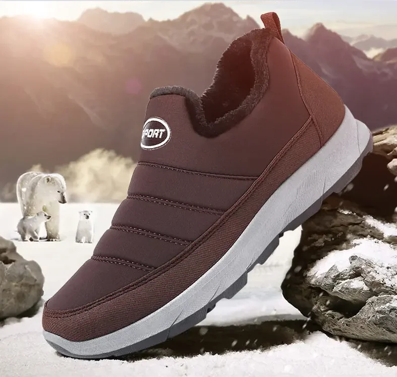 Hot fashion fleece lining anti slip rubber out sole sneakers trainers loafers winter snow warm boots