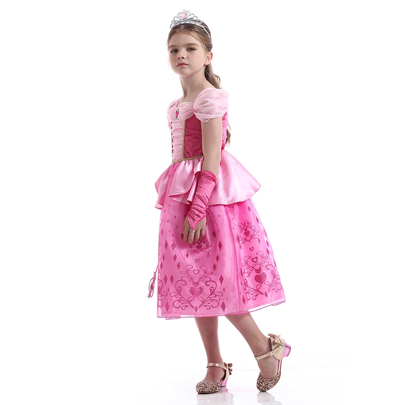 Girls Cosplay Costume Aurora Princess  Rapunzel Sleeping Beauty Dress Princess Aurora Costume Kids Party Dresses for girl