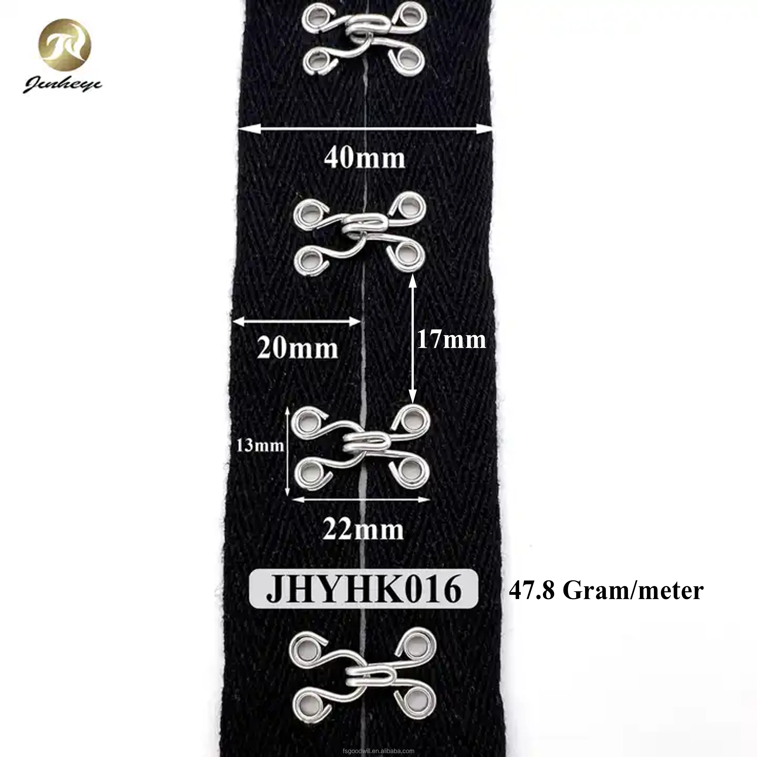 Custom Silver Hook and Eye Tape Closure White Black Garment Stainless Steel Brass Hook and Eye for Corset Clothes