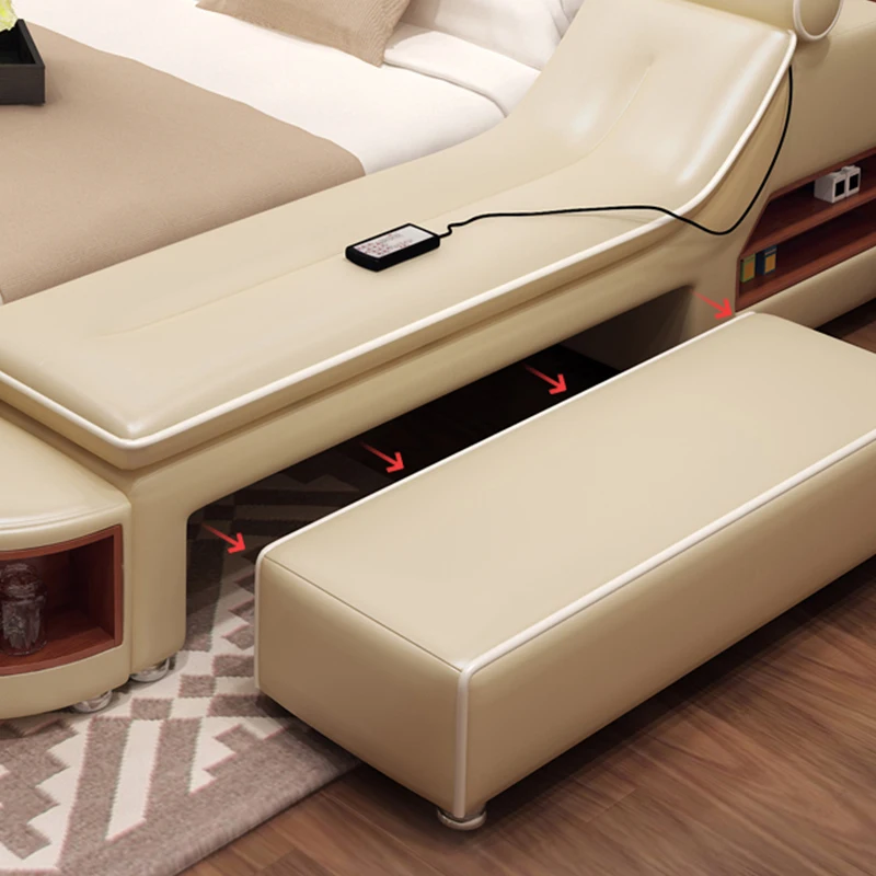 Кожаная мебель для хранения умный диван-кровать многофункциональная современная