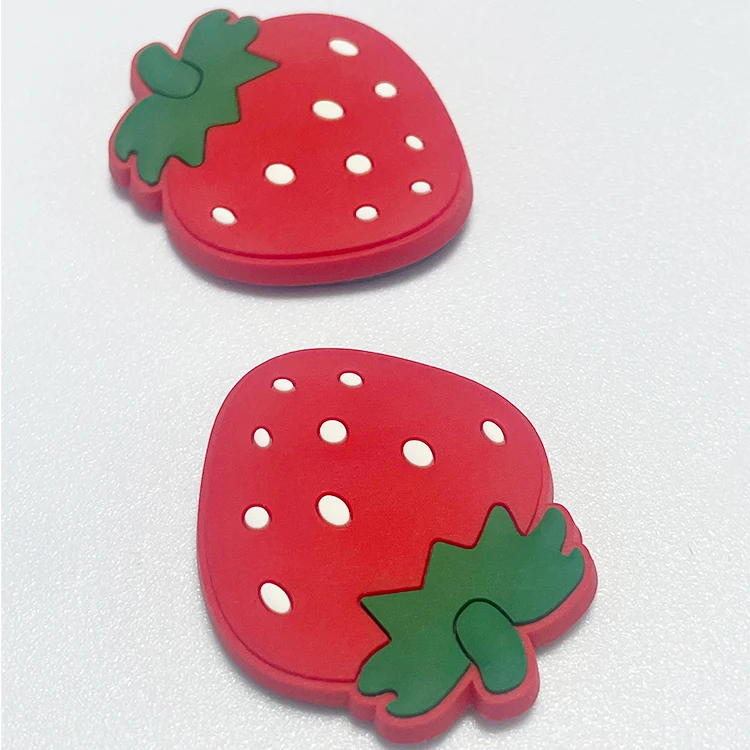 Factory Designer Promotional Product In Stock Creative Cartoon Strawberry Pvc Rubber Promotional Refrigerator Fridge Magnets