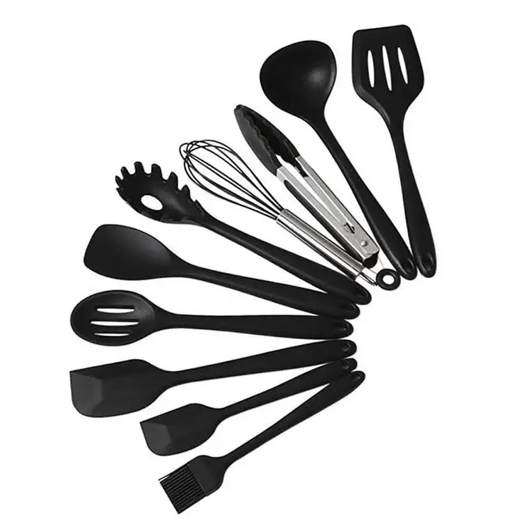 Food Grade silicone cooking kitchen utensils set for nonstick cookware
