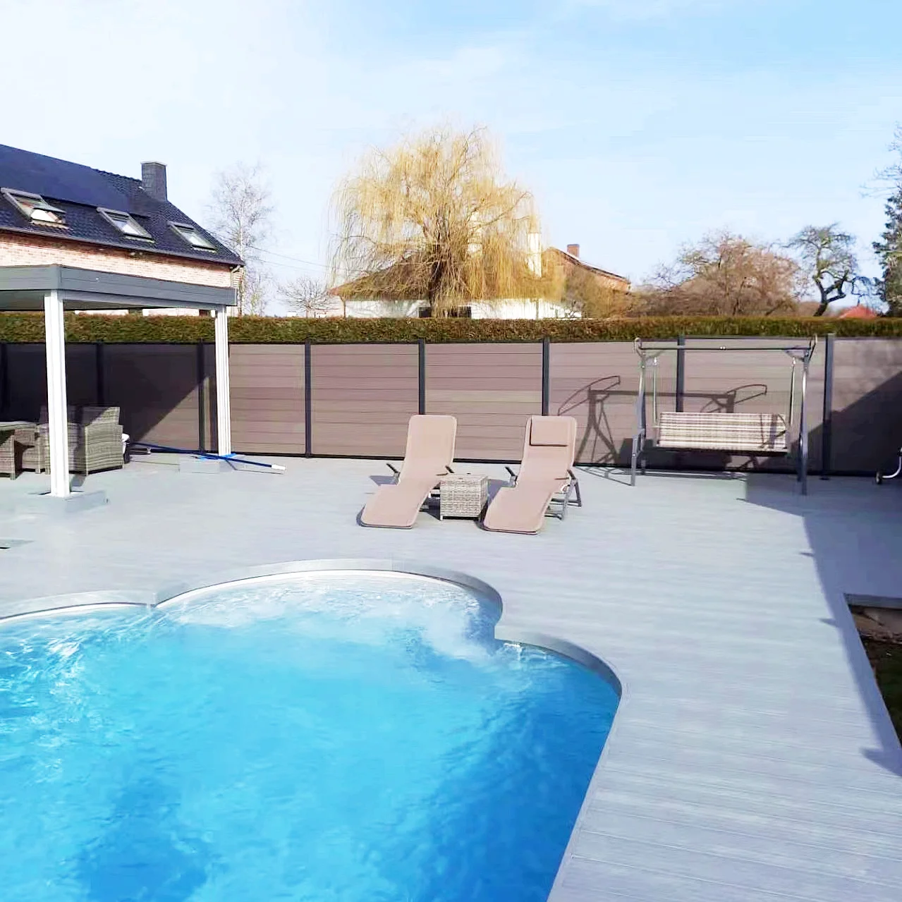 Factory Wpc Fence Boards Modern Outdoor Wood Plastic Panel 6x8