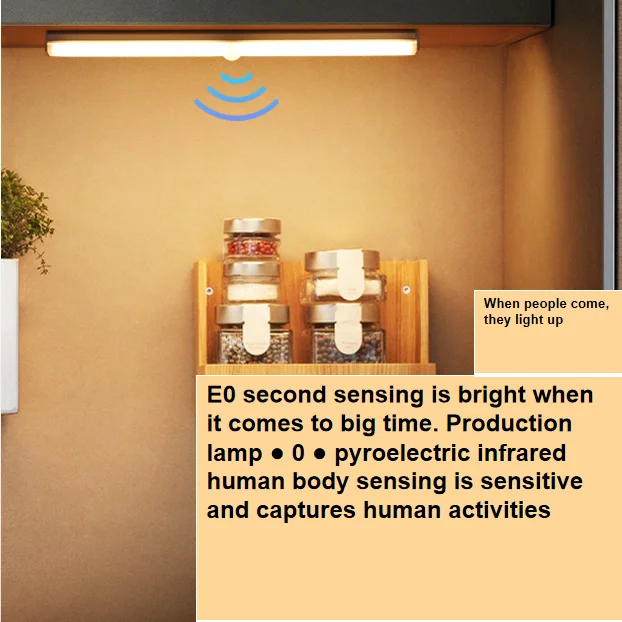 Usb Rechargeable Human Automatic Bedside Corridor Aisle Smart Body Sensing Night Led Emergency Light