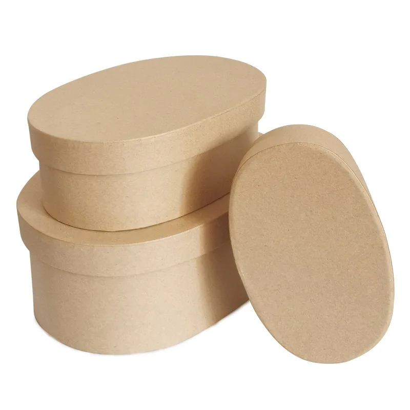 Овальный крафт материал бумажная коробка подарочная упаковочная для упаковки конфет небольшой подарок