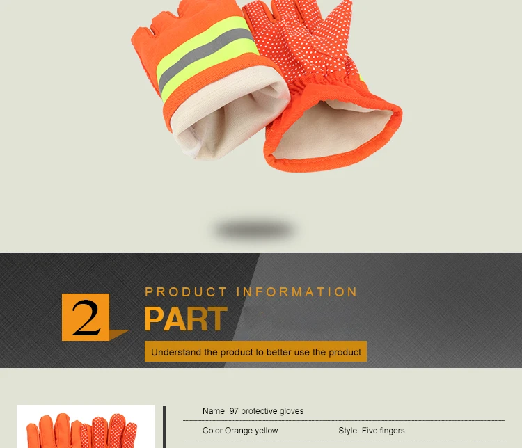 DA OEM Orange Safety Gloves Customizable Product