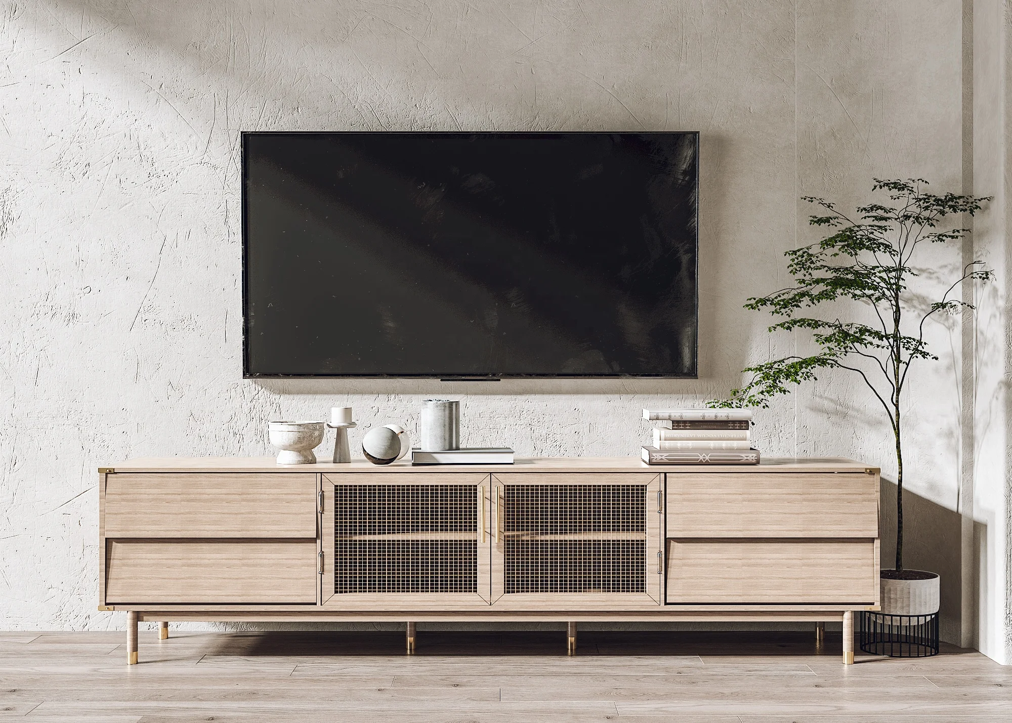 Hot Sale new design TV cabinet TV stand for living room furniture PU leather Marble top