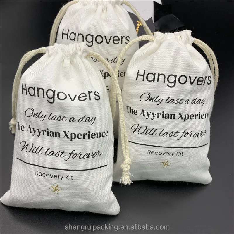 Набор сумок Hangover, белый Хлопковый мешочек для ювелирных изделий, свадебная сумка для подружки невесты, девичника, наборы для подвешивания, хлопковые сумочки для подарков