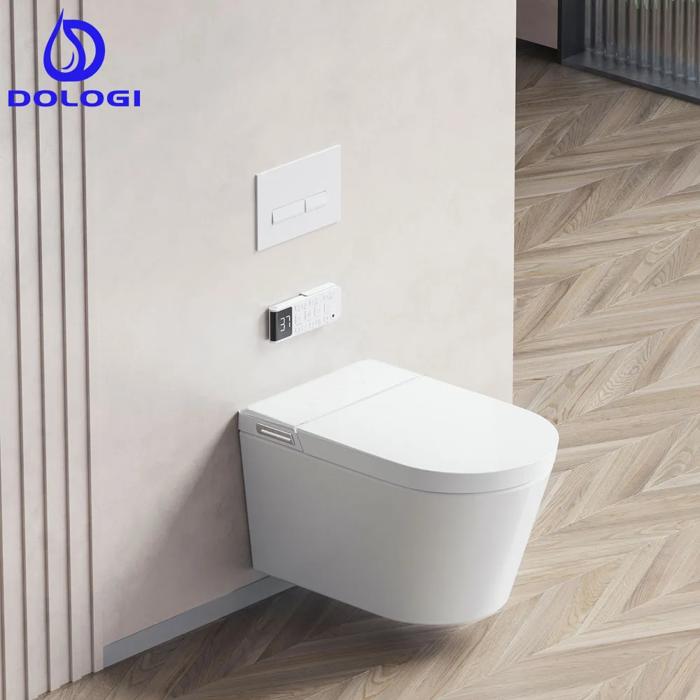 DOLOGI Space-Saving Smart Toilet with Automatic Flush, Bidet, and Modern Chaozhou Ceramic Smart Toilet with Bidet