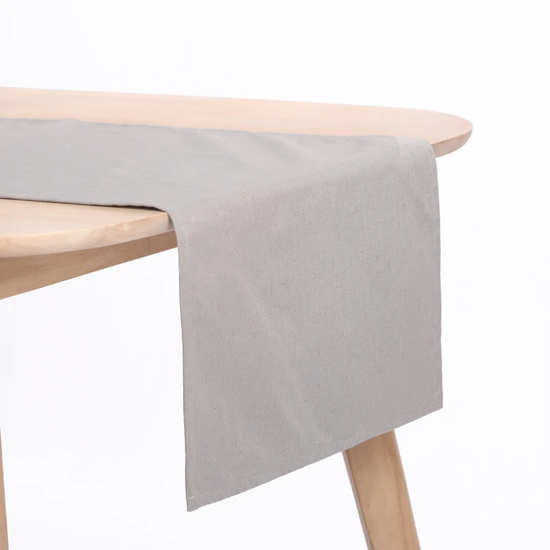 Solid Woven Waterproof Poly-linen Christmas Dining Table Runners for Dinning Room Decoration