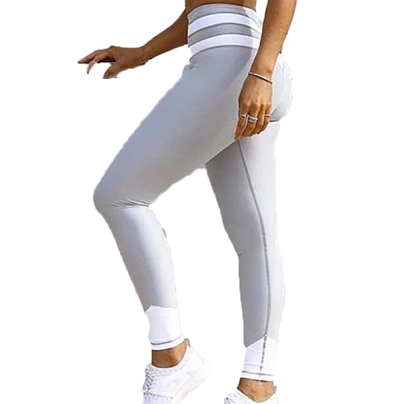 grey/white color fitness clothing private label tight yoga pants
