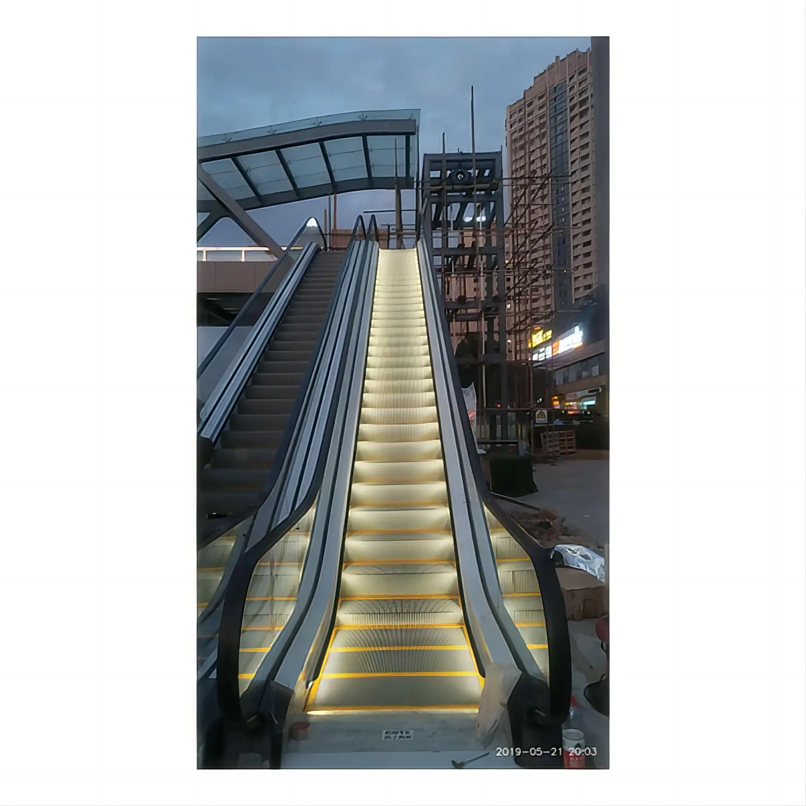 Gots VVVF Glass Electric Automatic Escalator residential escalator for Airport Shopping Mall