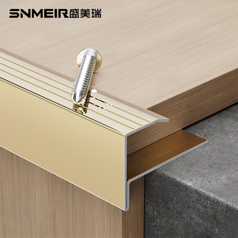 Фабрика Foshan Senmry отделка плитки из нержавеющей стали Формовочная деревянная панель лестниц