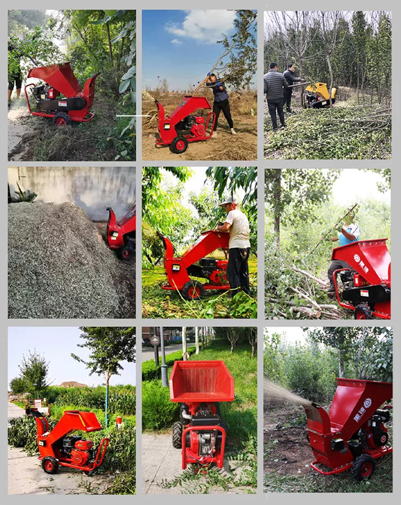 Gasoline Engine Small Wood Chipper Crusher Garden crusher Agricultural crusher Machine  With CE
