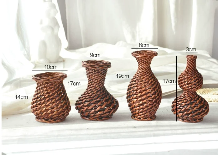 vase is placed Contracted creative wicker vase European vase furnishing articles Household adornment furnishing articles