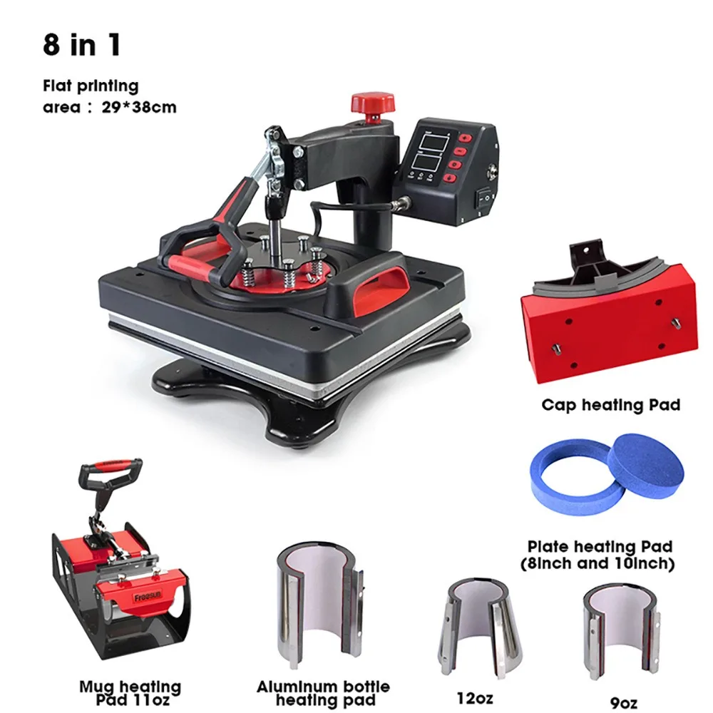5 in 1 Automatic Hot Stamping Machine New Household Printing for T-Shirt and Cup Heat Transfer Stamp Machine