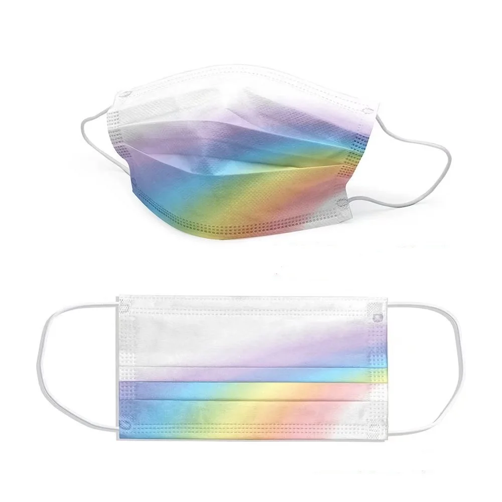 Colorful Rainbow printed Polyester / Nylon Fiber Spunlace nonwoven fabric Disposable Creativity  Raw Material printed