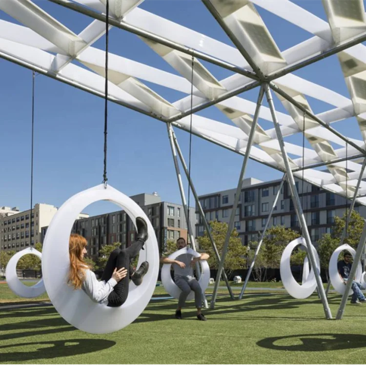 Newest outdoor garden adults led light hanging swing chair, garden decorative kids and children illuminated swing set