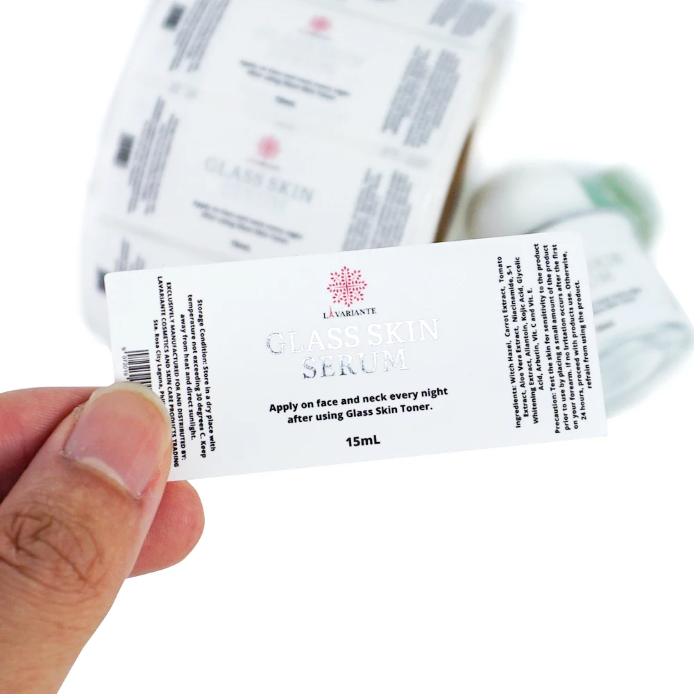 Hot Sale Waterproof Gold Foil Cosmetic Label PVC PET Custom Packaging Label Hologram Sticker