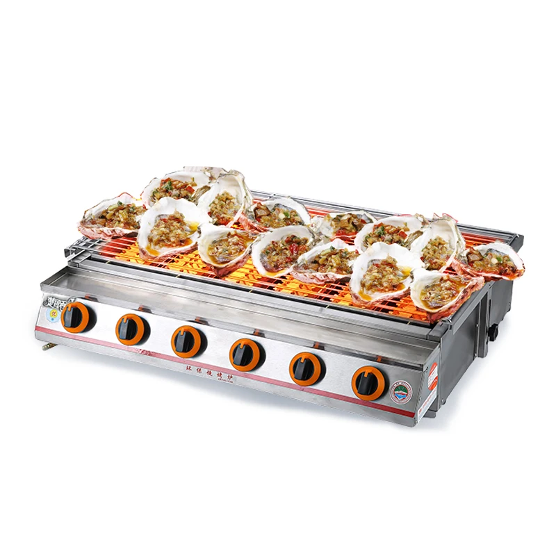 Stainless steel Japanese 6 burners rotisserie griller infrared gas bbq grill
