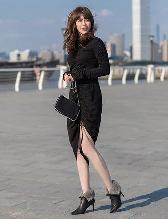 Real Fur Booties Genuine Leather Ladies Winter Snow Ankle Women Boot Shoes