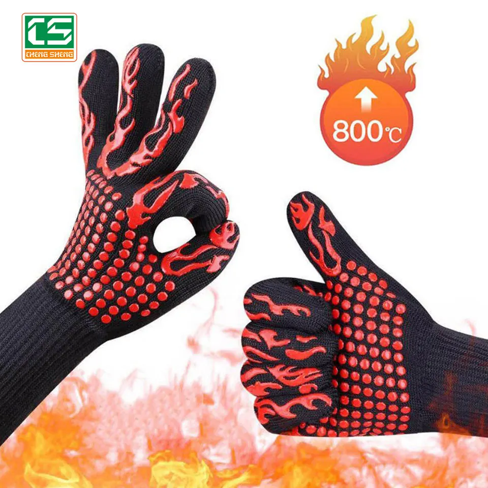 Хит продаж новый продукт бытовые перчатки для гриля барбекю кухонные двойные Нескользящие силиконовые