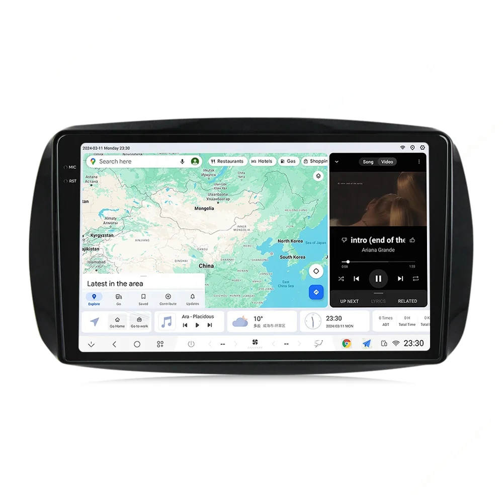 Navifly DUDU Universal 2Din Auto QLED touch screen radio music player car GPS support DUDU DVR TMPS for Benz Smart 2014-2020