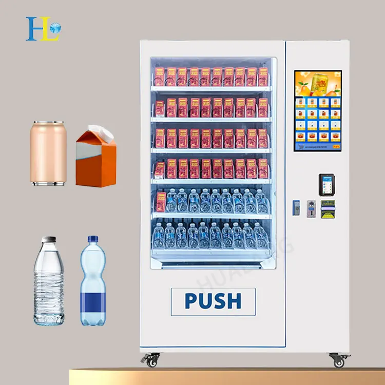 Classic Drink Vending Machine Cashless Vending Machine Spiral Vending Machine With 21.5 Inches Touch Screen For Wholesale