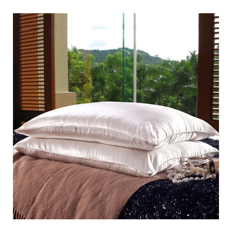 high quality Medium height Sleeping hilton silk pillow 100% silk pillow case filling 6A long silk pillow