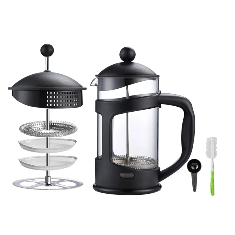Amazon Hot Sale  350ml Heat-Resistant Glass French Coffee Press Black Coffee Press French Press Coffee Maker