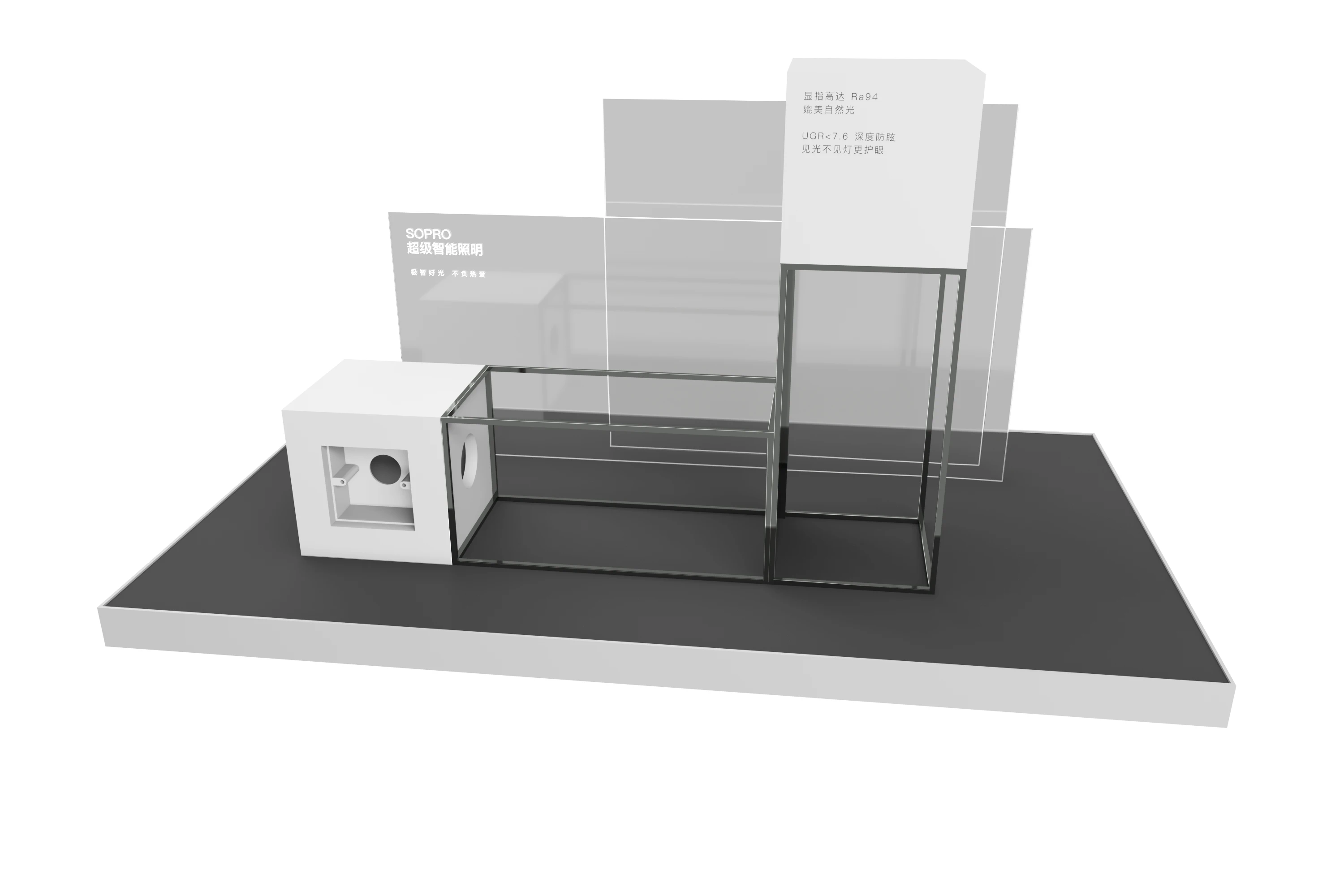 Trade Show Custom Smart Door Lock Door Lock Display Stands MDF Table Display Stand For Smart Door Lock