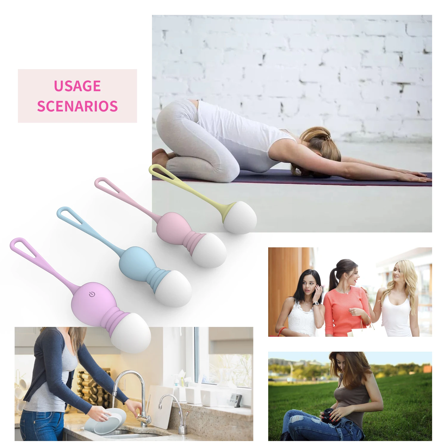 Cupidlover Женская реабилитация многоцветный умный силиконовый шарик Кегеля набор вагинальный пульт дистанционного управления