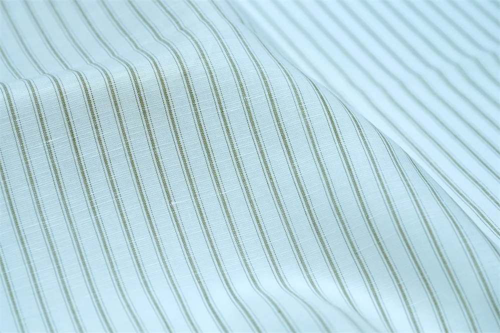#2959  Sample card soft yarn dyed striped linen tencel lyocell  fabric for clothing