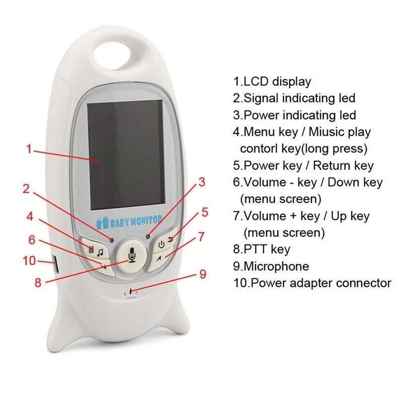 
Digital Video Baby Monitor vb601 With Night Vision Two Way Talking And Room Temperature Monitoring Remote baby Camera 