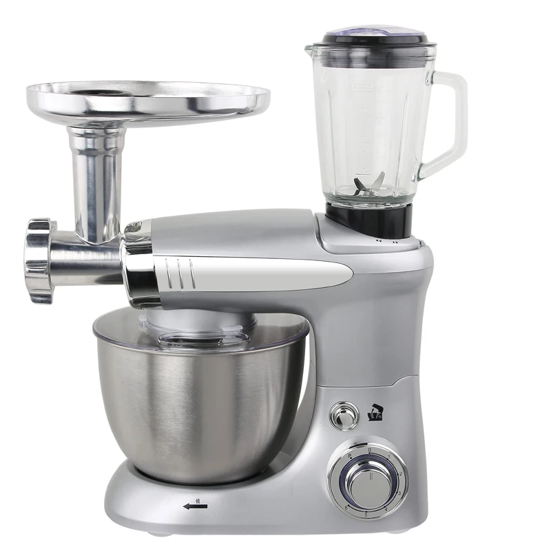 3 in 1 Egg Flour Kneader Batidora Bakery Baking Kitchen Spiral Planetary Mixer Bread Dough Cake Machine Stand Food