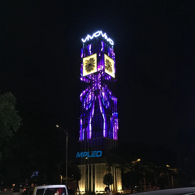 MPLED Building Facade LED Mesh Screen Display Sign Outdoor Hanging Installation Waterproof Soft LED Signage Panel