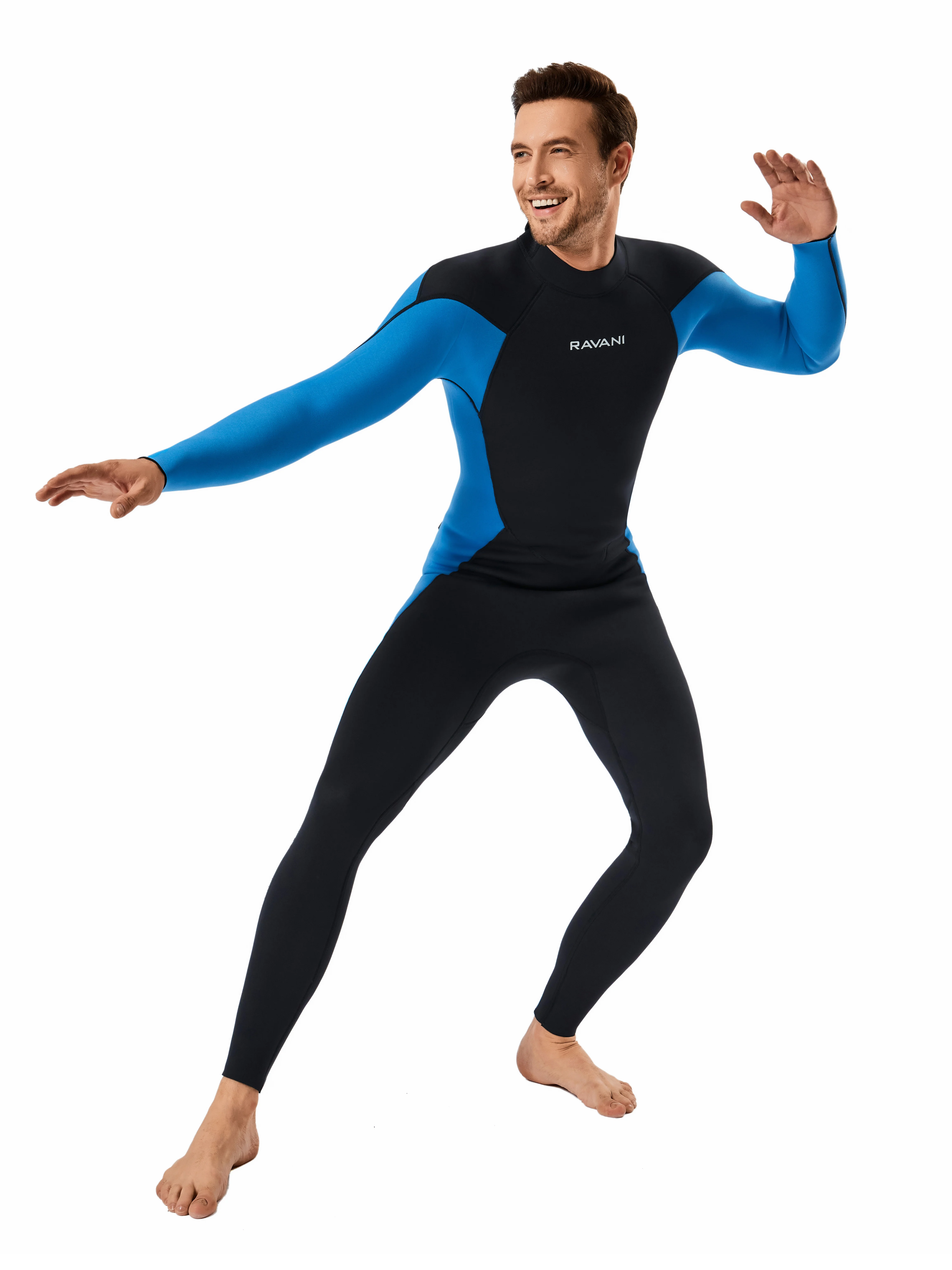 3mm Neoprene Long Sleeve Surfing Wetsuit Custom Full Body Back Zipper Freediving Swimming Scuba Diving For Men Plus Size