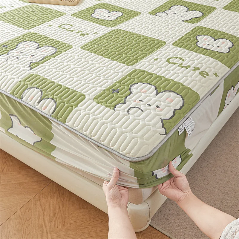 luxury whole latex mattress breathable comfortable washable mattress cover adjustable summer cold bed sheet bed cap