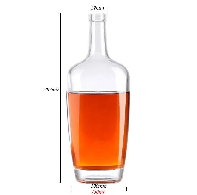 Factory direct sales classic stopper finish 700ml whisky glass bottle for alcohol whicky beverage