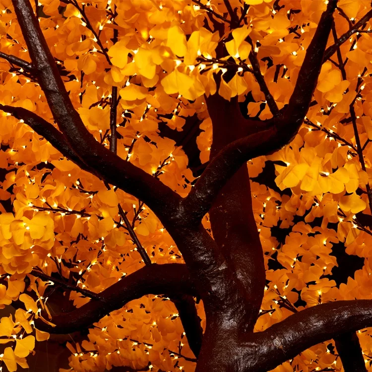 Оптовая продажа наружный желтый светодиод Искусственный Кленовый светильник для дома рождественские праздничные Свадебные садовые украшения IP65 24 В 5 м