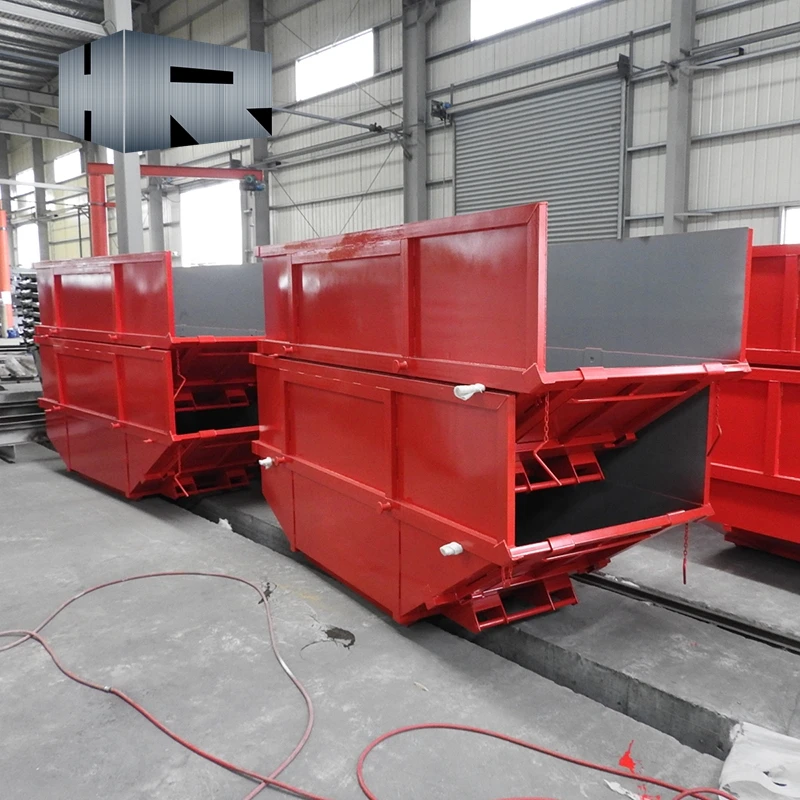 Промышленный Штабелируемый квадратный стальной мусорный контейнер, рекламный мусорный бак